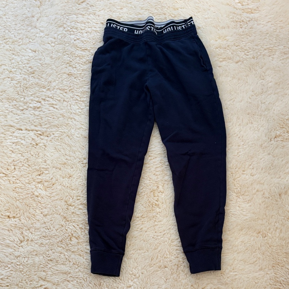 Hollister Dark Navy Elastic-Waist Joggers
